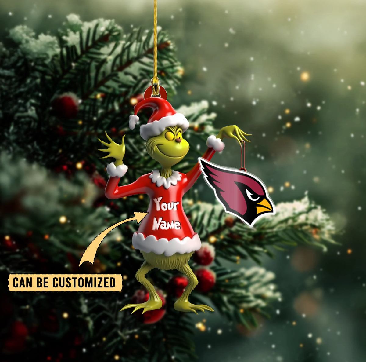 [SPECIAL OFFER] NEW CUSTOMIZED NFL20 ARC ARIZONA CARDINALS CHRISTMAS ACRYLIC ORNAMENT
