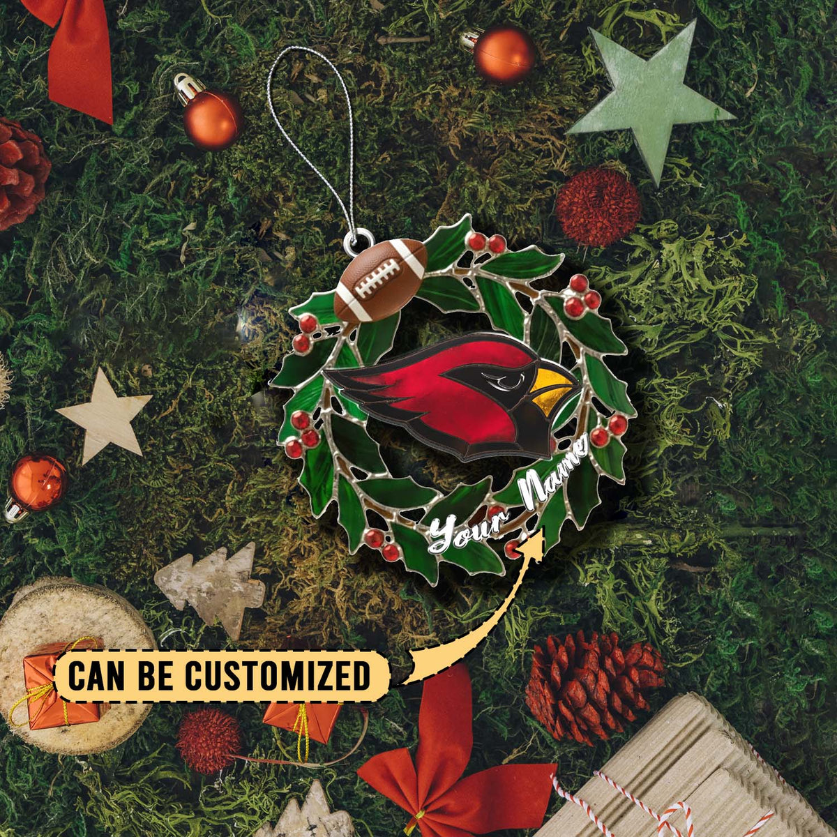 [SPECIAL OFFER] NEW CUSTOMIZED NFL20 ARC ARIZONA CARDINALS CHRISTMAS ACRYLIC ORNAMENT