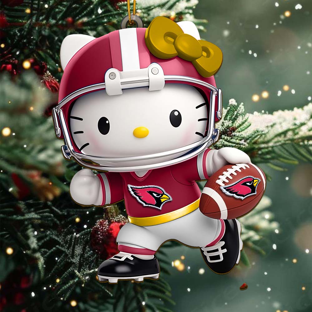 [SPECIAL OFFER] NEW CUSTOMIZED NFL20 ARC ARIZONA CARDINALS HELLO KITTY ACRYLIC ORNAMENT