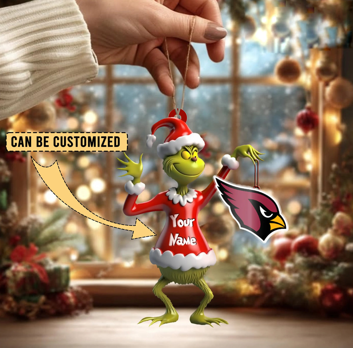 [SPECIAL OFFER] NEW CUSTOMIZED NFL20 ARC ARIZONA CARDINALS CHRISTMAS ACRYLIC ORNAMENT