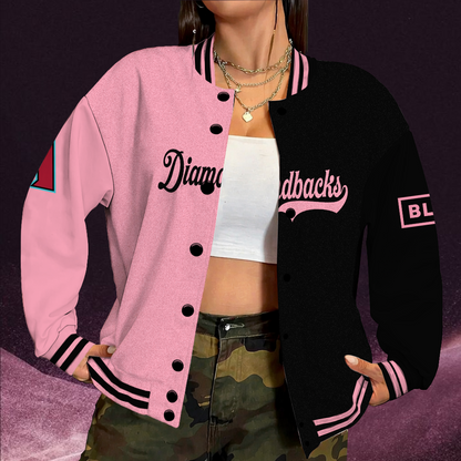 [FLASH SALE] NEW CUSTOMIZEDMLB07 ADS ARIZONA DIAMONDBACKS SATIN VARSITY & BASEBALL JACKET