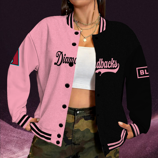 [FLASH SALE] NEW CUSTOMIZEDMLB07 ADS ARIZONA DIAMONDBACKS SATIN VARSITY & BASEBALL JACKET