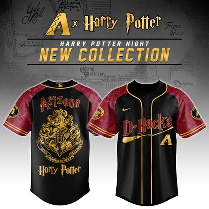 [FLASH SALE] NEW CUSTOMIZED MLB07 AZ DIAMONDBACKS x HARRY POTTER BASEBALL JERSEY & CAP