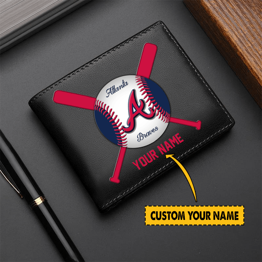 [FLASH SALE] NEW CUSTOMIZED MLB09 ABS ATLANTA BRAVES LEATHER WALLET