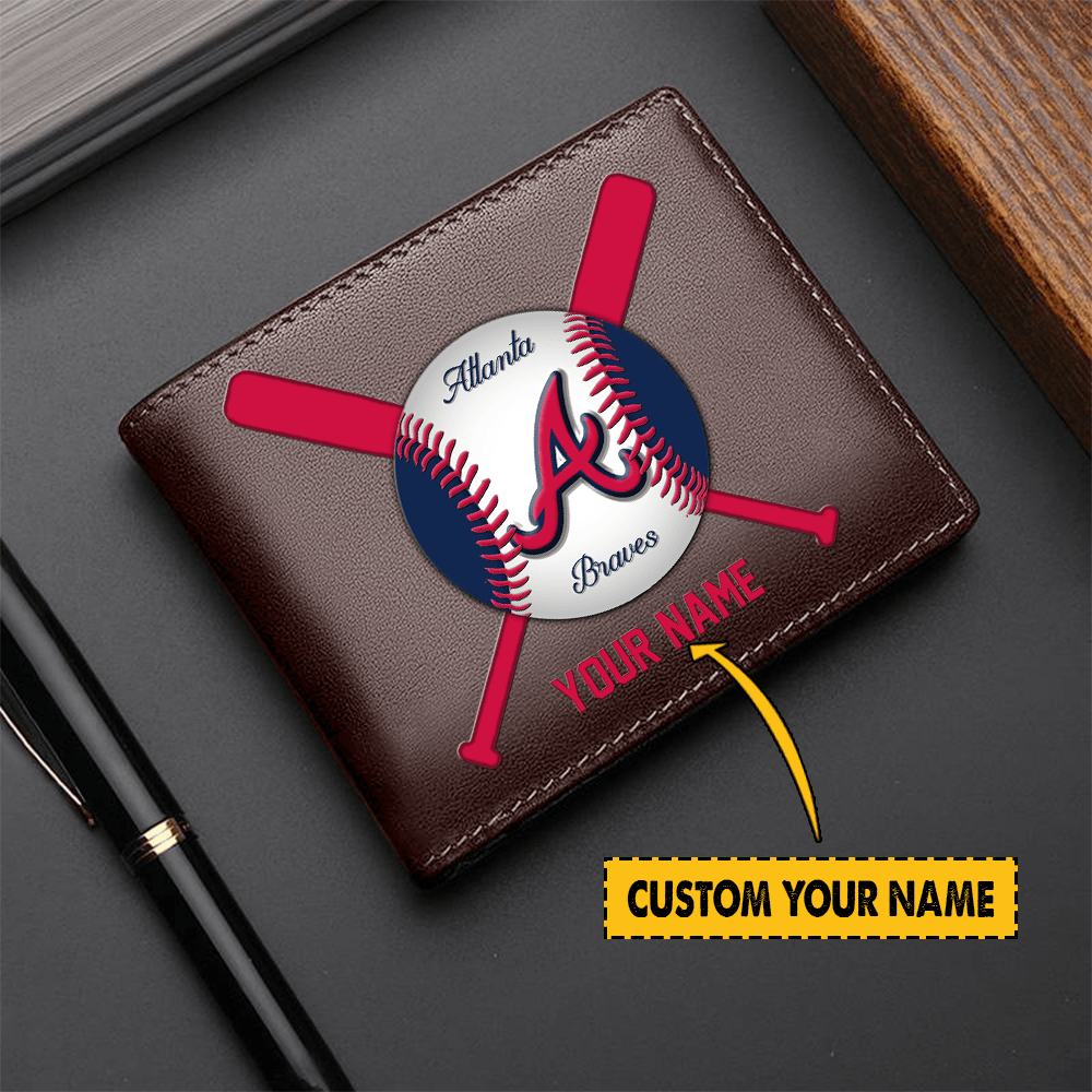 [FLASH SALE] NEW CUSTOMIZED MLB09 ABS ATLANTA BRAVES LEATHER WALLET