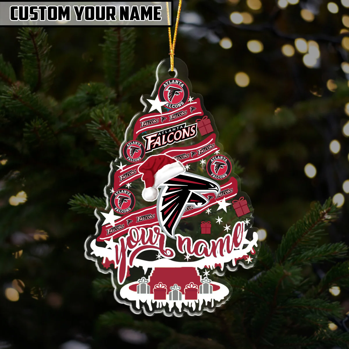 [SPECIAL OFFER] NEW CUSTOMIZED NFL18 ATF ATLANTA FALCONS CHRISTMAS ACRYLIC ORNAMENT