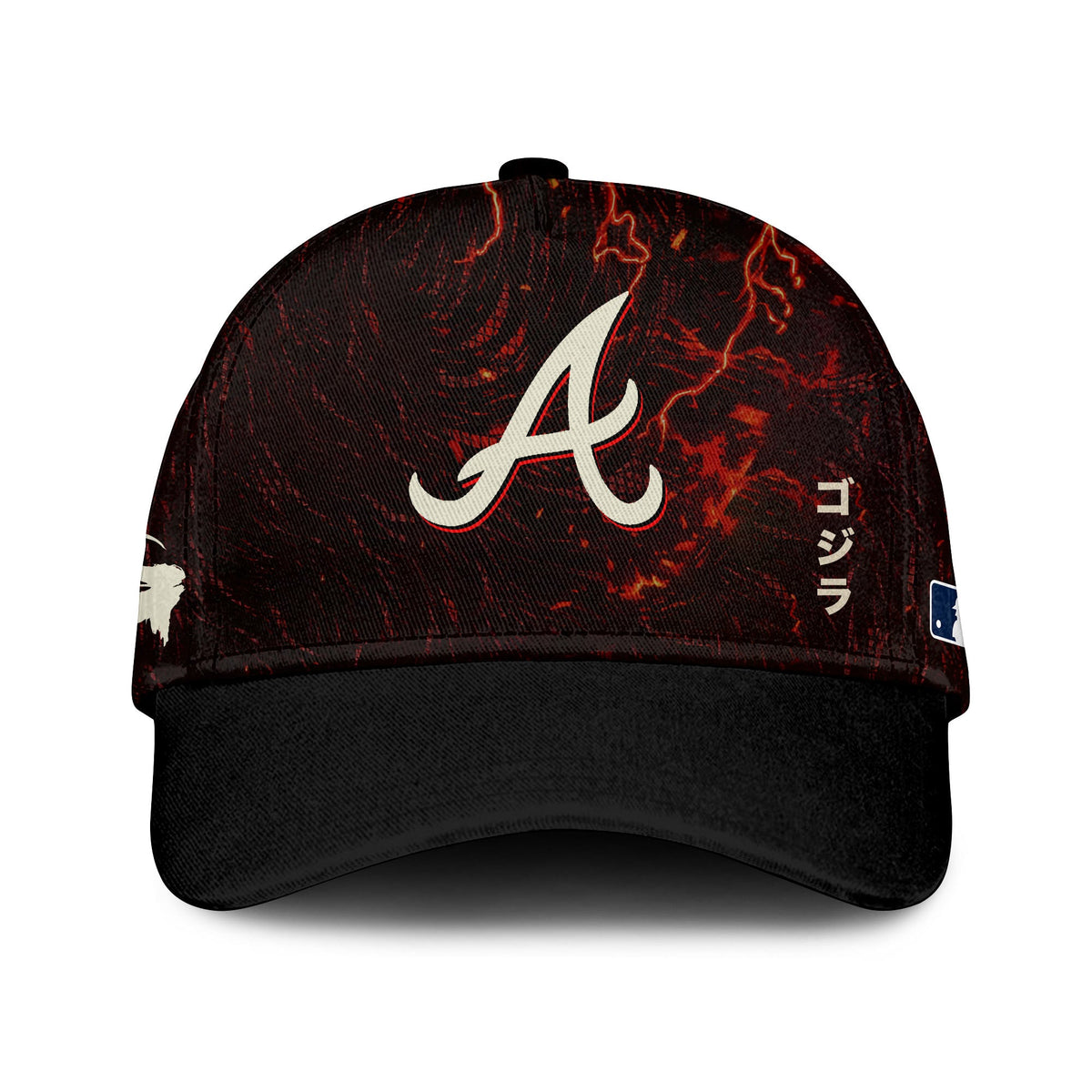 [FLASH SALE] NEW CUSTOMIZED MLB09 ABS ATLANTA BRAVES x GODZILLA BASEBALL JERSEY & CAP