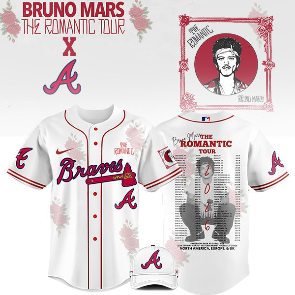 [FLASH SALE] NEW CUSTOMIZED MLB09 AT BRAVES x BRUNO MARS BASEBALL JERSEY