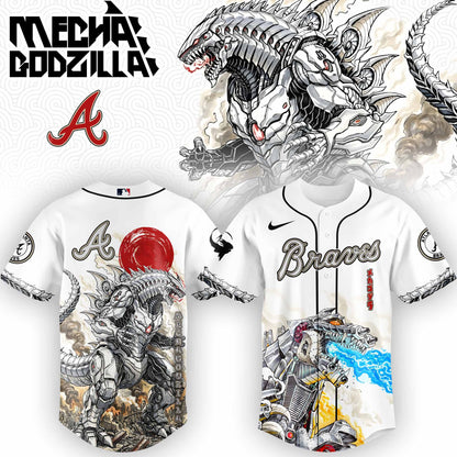 [FLASH SALE] NEW CUSTOMIZED MLB09 AT BRAVES x GODZILLA BASEBALL JERSEY