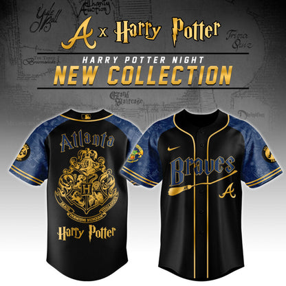 [FLASH SALE] NEW CUSTOMIZED MLB09 AT BRAVES x HARRY POTTER BASEBALL JERSEY & CAP
