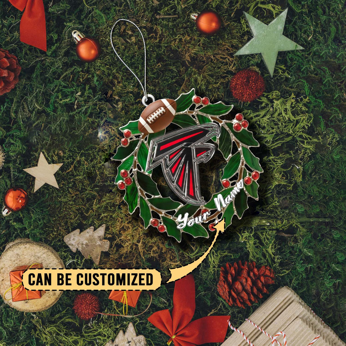 [SPECIAL OFFER] NEW CUSTOMIZED NFL18 ATF ATLANTA FALCONS CHRISTMAS ACRYLIC ORNAMENT