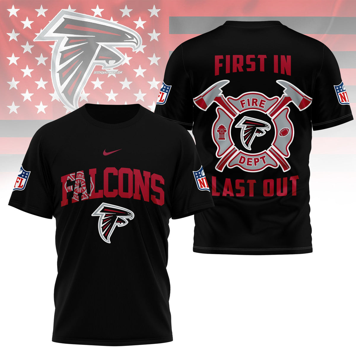 [SPECIAL OFFER] NEW CUSTOMIZED NFL18 ATF ATLANTA FALCONS T-SHIRT | MULTIPLE COLORS AVAILABLE
