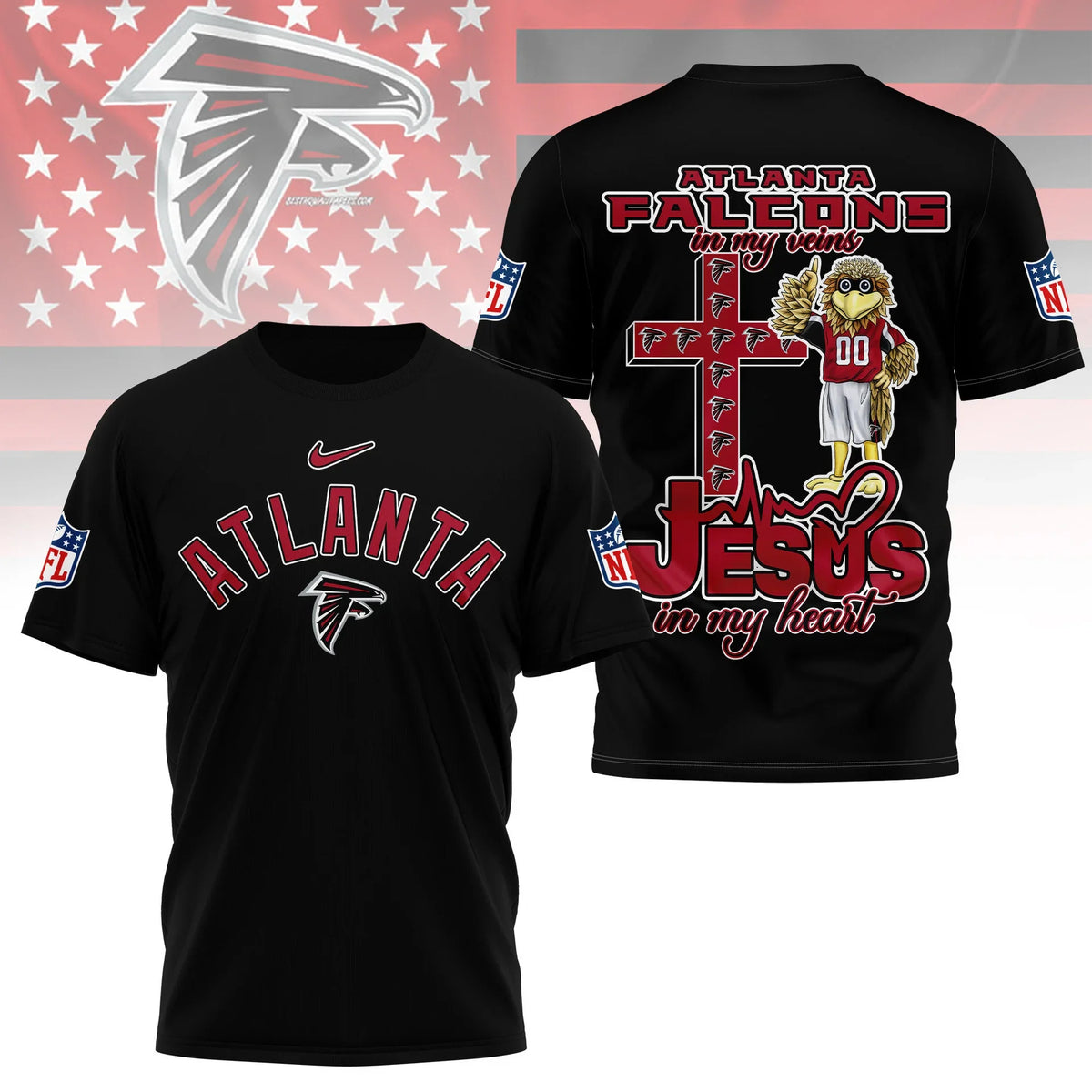[SPECIAL OFFER] NEW CUSTOMIZED NFL18 ATF ATLANTA FALCONS T-SHIRT | MULTIPLE COLORS AVAILABLE