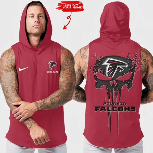 [SPECIAL OFFER] NEW CUSTOMIZED NFL18 ATF ATLANTA FALCONS HOODED TANK TOP
