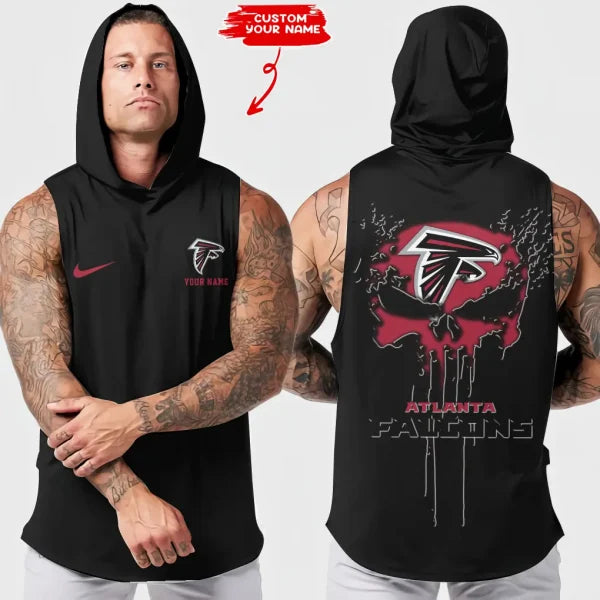[SPECIAL OFFER] NEW CUSTOMIZED NFL18 ATF ATLANTA FALCONS HOODED TANK TOP