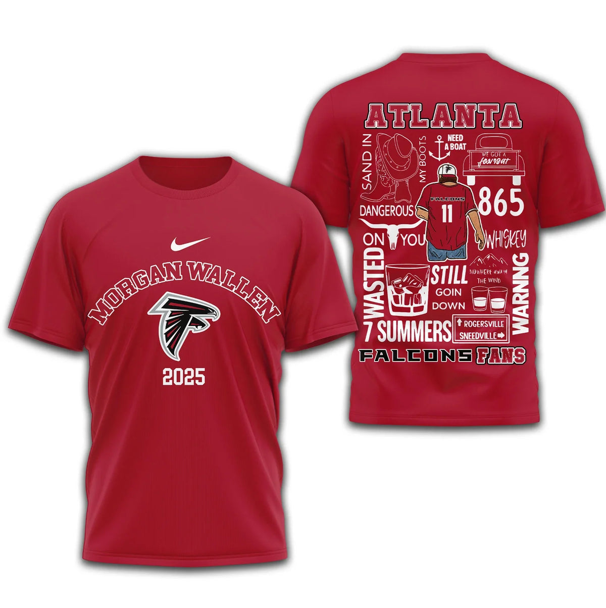[SPECIAL OFFER] NEW CUSTOMIZED NFL18 ATF ATLANTA FALCONS T-SHIRT | MULTIPLE COLORS AVAILABLE