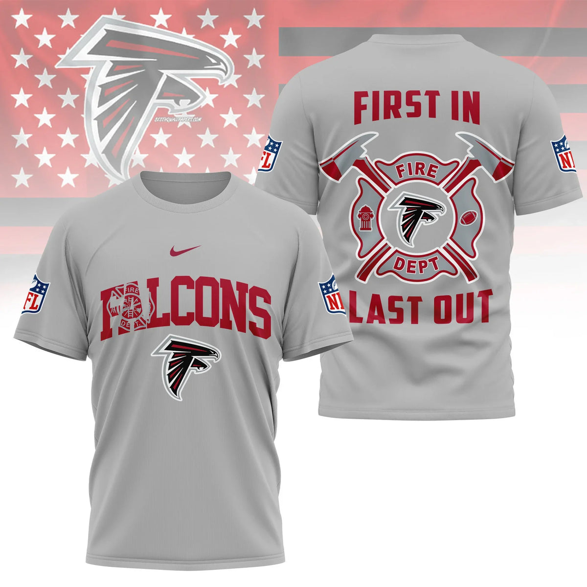 [SPECIAL OFFER] NEW CUSTOMIZED NFL18 ATF ATLANTA FALCONS T-SHIRT | MULTIPLE COLORS AVAILABLE