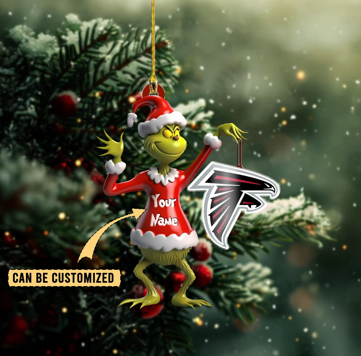 [SPECIAL OFFER] NEW CUSTOMIZED NFL18 ATF ATLANTA FALCONS CHRISTMAS ACRYLIC ORNAMENT