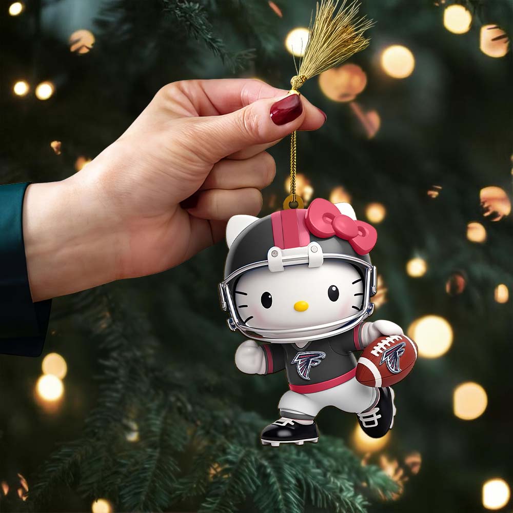 [SPECIAL OFFER] NEW CUSTOMIZED NFL18 ATF ATLANTA FALCONS HELLO KITTY ACRYLIC ORNAMENT