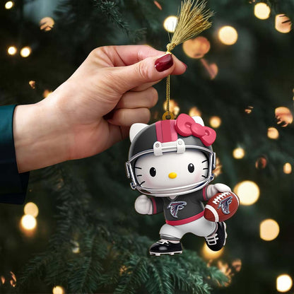 [SPECIAL OFFER] NEW CUSTOMIZED NFL18 ATF ATLANTA FALCONS HELLO KITTY ACRYLIC ORNAMENT