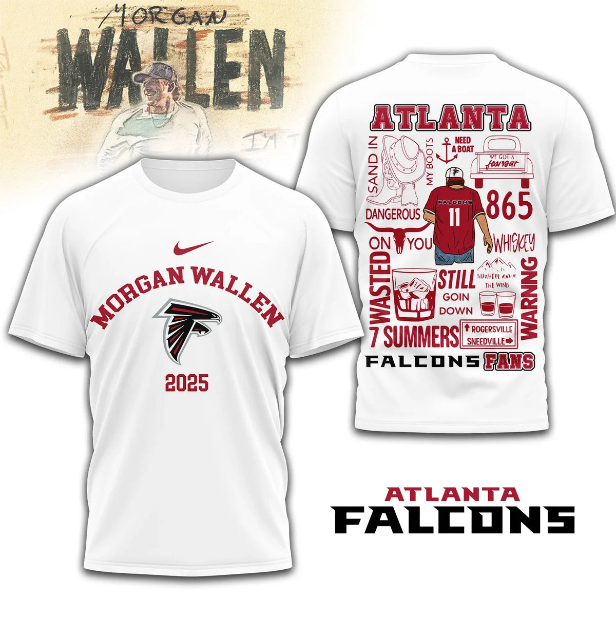[SPECIAL OFFER] NEW CUSTOMIZED NFL18 ATF ATLANTA FALCONS T-SHIRT | MULTIPLE COLORS AVAILABLE