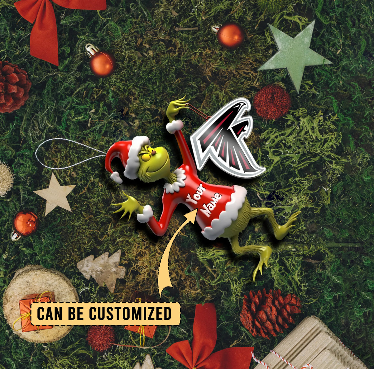 [SPECIAL OFFER] NEW CUSTOMIZED NFL18 ATF ATLANTA FALCONS CHRISTMAS ACRYLIC ORNAMENT