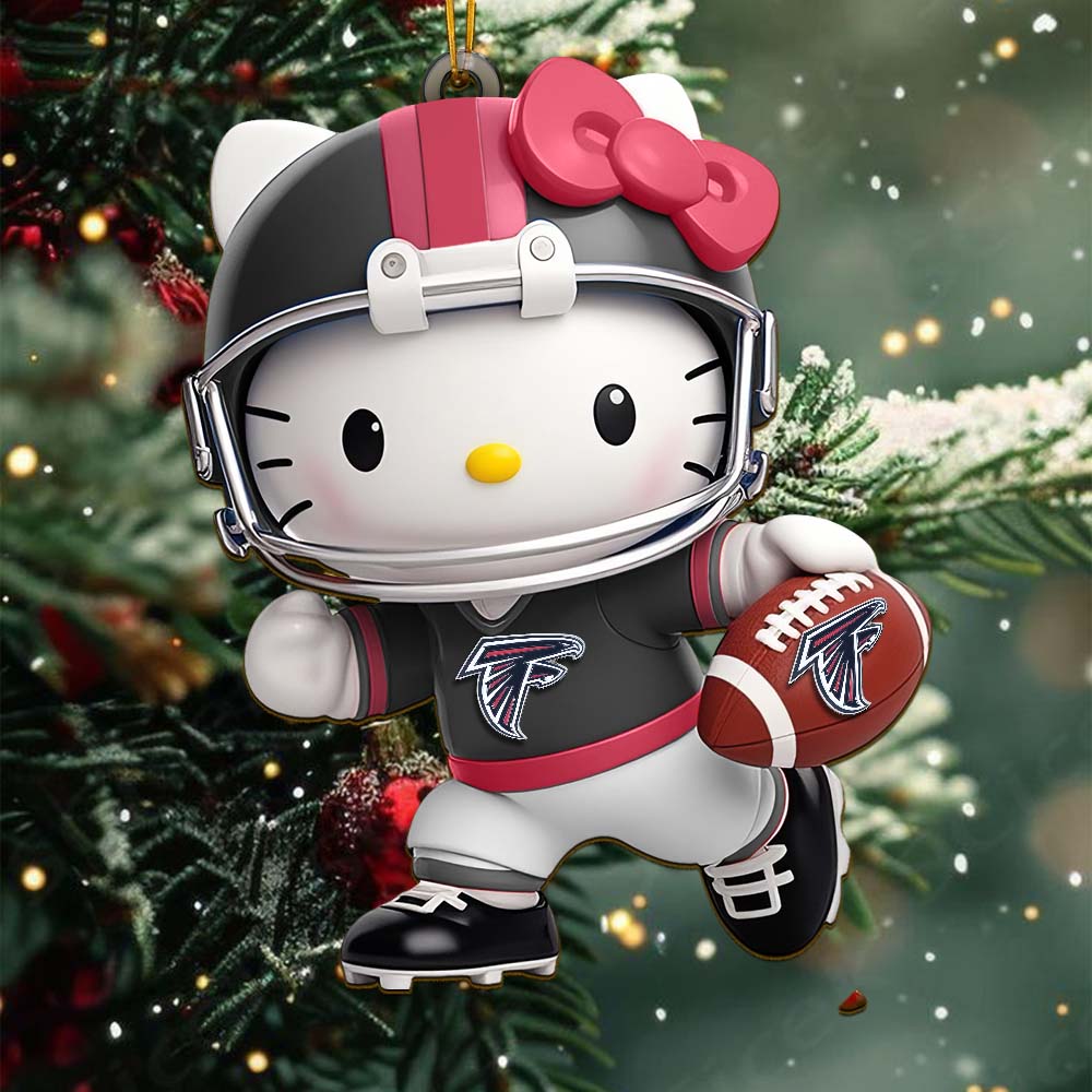 [SPECIAL OFFER] NEW CUSTOMIZED NFL18 ATF ATLANTA FALCONS HELLO KITTY ACRYLIC ORNAMENT