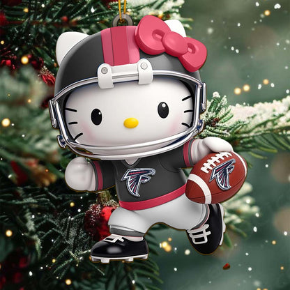 [SPECIAL OFFER] NEW CUSTOMIZED NFL18 ATF ATLANTA FALCONS HELLO KITTY ACRYLIC ORNAMENT