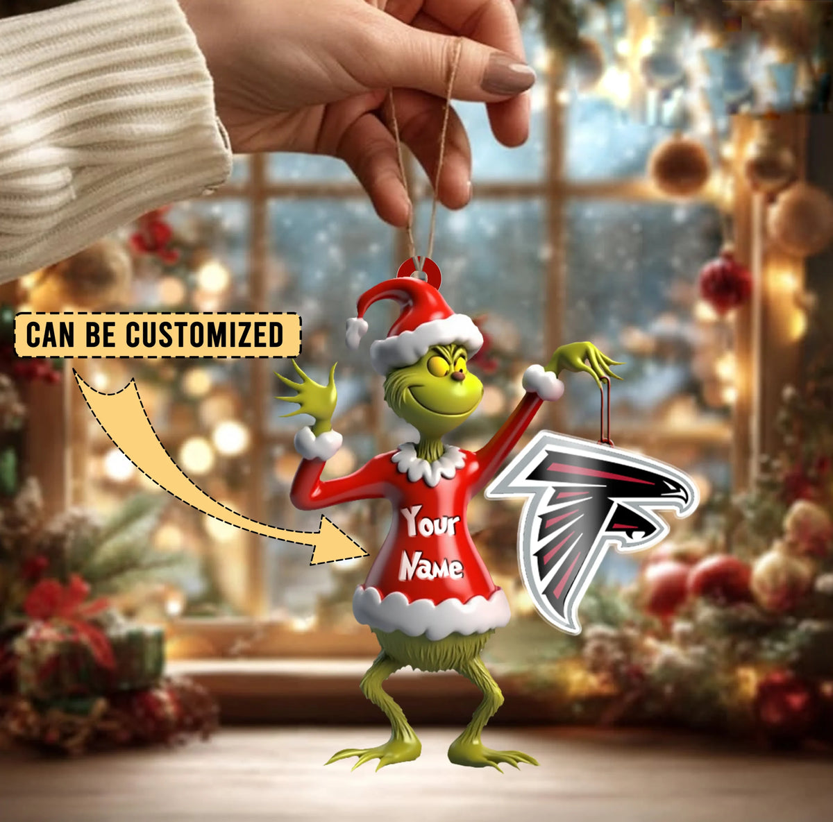 [SPECIAL OFFER] NEW CUSTOMIZED NFL18 ATF ATLANTA FALCONS CHRISTMAS ACRYLIC ORNAMENT