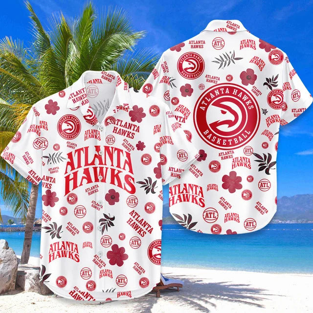 [HOT DEAL] NEW CUSTOMIZED NBA17 AHA ATLANTA HAWKS UNISEX HAWAIIAN SHIRT & SHORTS SET