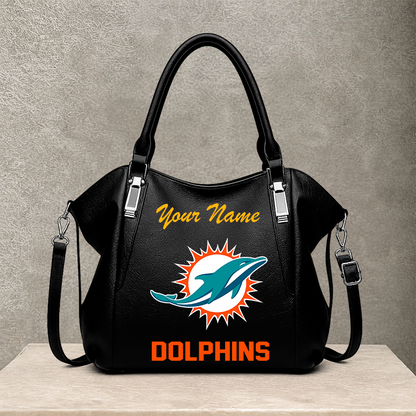 [SPECIAL OFFER] NEW CUSTOMIZED NFL19 MDP MIAMI DOLPHINS SHOULDER HANDBAG