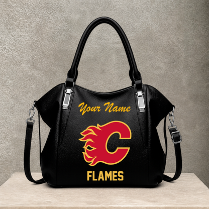 [SUPER SALE] NEW CUSTOMIZED NHL17 CGF CALGARY FLAMES SHOULDER HANDBAG