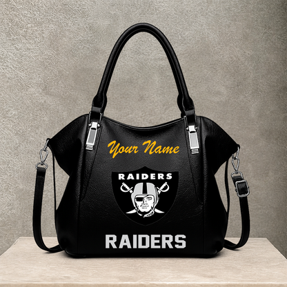 [SPECIAL OFFER] NEW CUSTOMIZED NFL07 LVR LAS VEGAS RAIDERS SHOULDER HANDBAG