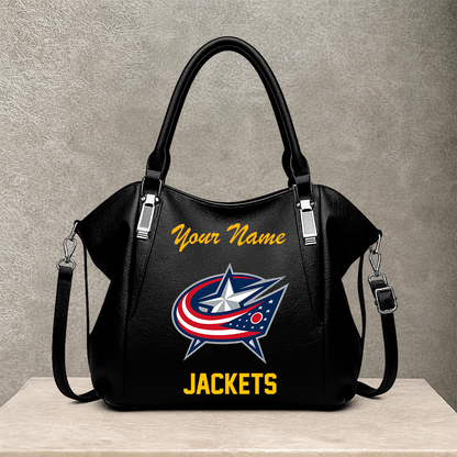 [SUPER SALE] NEW CUSTOMIZED NHL18 CBJ COLUMBUS BLUE JACKETS SHOULDER HANDBAG