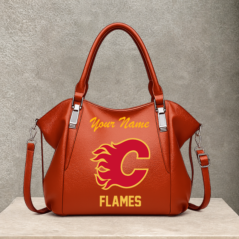 [SUPER SALE] NEW CUSTOMIZED NHL17 CGF CALGARY FLAMES SHOULDER HANDBAG