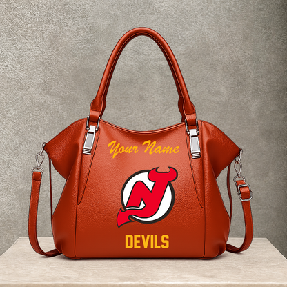 [SUPER SALE] NEW CUSTOMIZED NHL06 NJD NEW JERSEY DEVILS SHOULDER HANDBAG