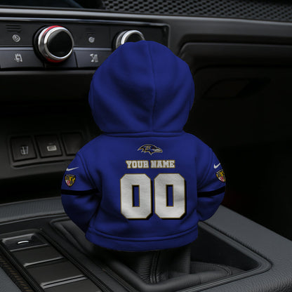 [SPECIAL OFFER] NEW CUSTOMIZED NFL28 BTR BALTIMORE RAVENS AUTOMOTIVE HOODIE SHIFT KNOB COVER