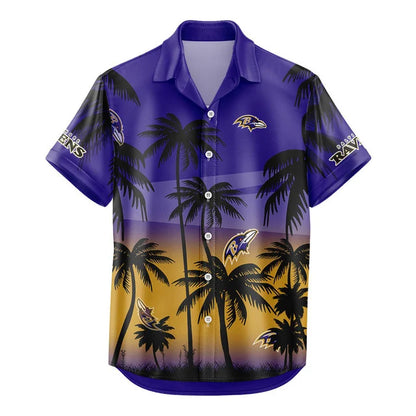 [SPECIAL OFFER] NEW CUSTOMIZED NFL28 BTR BALTIMORE RAVENS UNISEX HAWAIIAN SHIRT & SHORTS SET