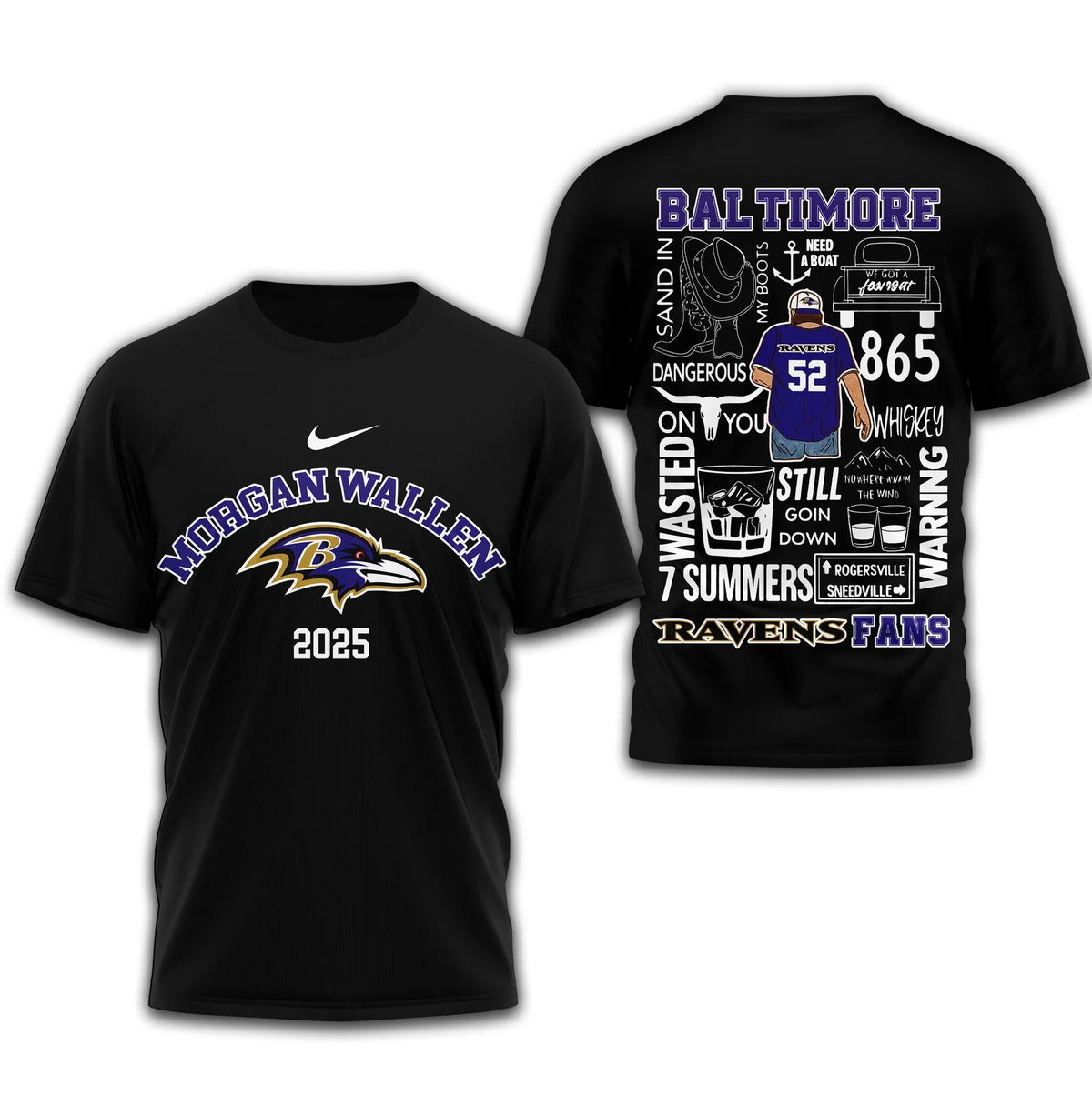 [SPECIAL OFFER] NEW CUSTOMIZED NFL28 BTR BALTIMORE RAVENS T-SHIRT | MULTIPLE COLORS AVAILABLE