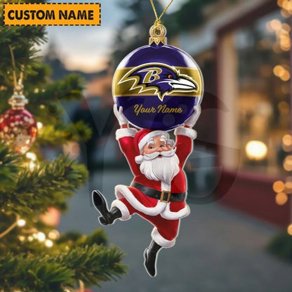 [SPECIAL OFFER] NEW CUSTOMIZED NFL28 BTR BALTIMORE RAVENS CHRISTMAS ACRYLIC ORNAMENT