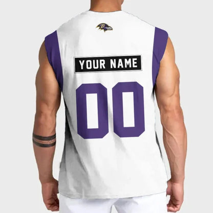 [SPECIAL OFFER] NEW CUSTOMIZED NFL28 BTR BALTIMORE RAVENS TANKTOP & GYM SHIRT
