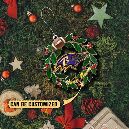 [SPECIAL OFFER] NEW CUSTOMIZED NFL28 BTR BALTIMORE RAVENS CHRISTMAS ACRYLIC ORNAMENT