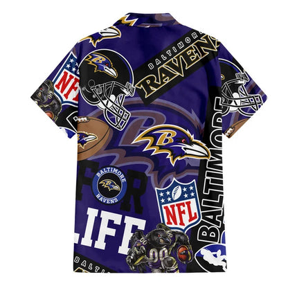 [SPECIAL OFFER] NEW CUSTOMIZED NFL28 BTR BALTIMORE RAVENS UNISEX HAWAIIAN SHIRT & SHORTS SET