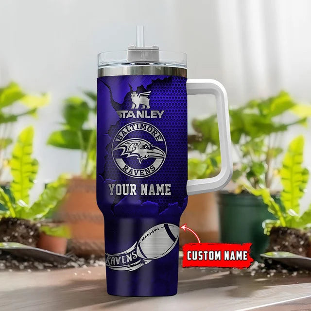 [SPECIAL OFFER] NEW CUSTOMIZED NFL28 BTR BALTIMORE RAVENS TUMBLER CUP