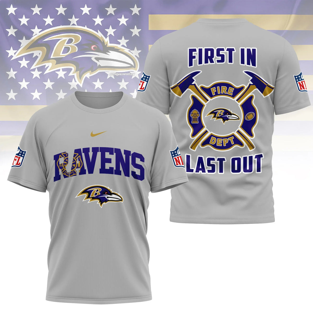 [SPECIAL OFFER] NEW CUSTOMIZED NFL28 BTR BALTIMORE RAVENS T-SHIRT | MULTIPLE COLORS AVAILABLE