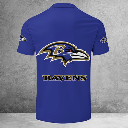 [SPECIAL OFFER] NEW CUSTOMIZED NFL28 BTR BALTIMORE RAVENS ZIP POLO SHIRT