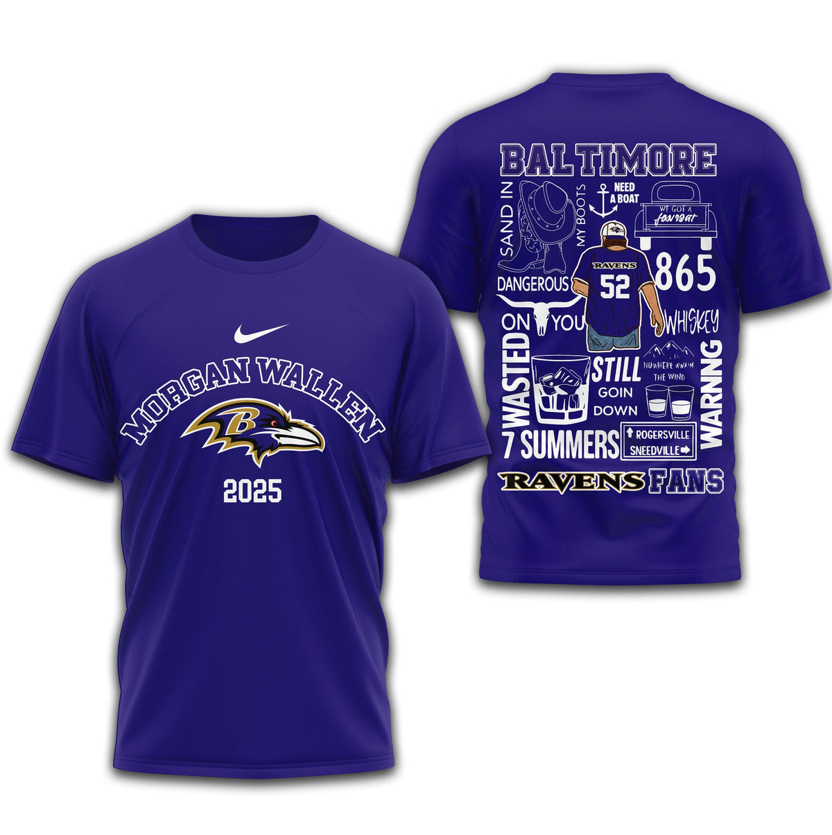[SPECIAL OFFER] NEW CUSTOMIZED NFL28 BTR BALTIMORE RAVENS T-SHIRT | MULTIPLE COLORS AVAILABLE