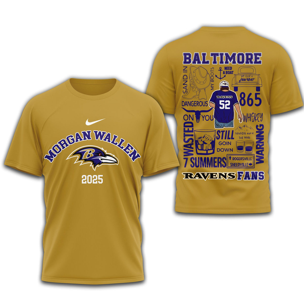 [SPECIAL OFFER] NEW CUSTOMIZED NFL28 BTR BALTIMORE RAVENS T-SHIRT | MULTIPLE COLORS AVAILABLE