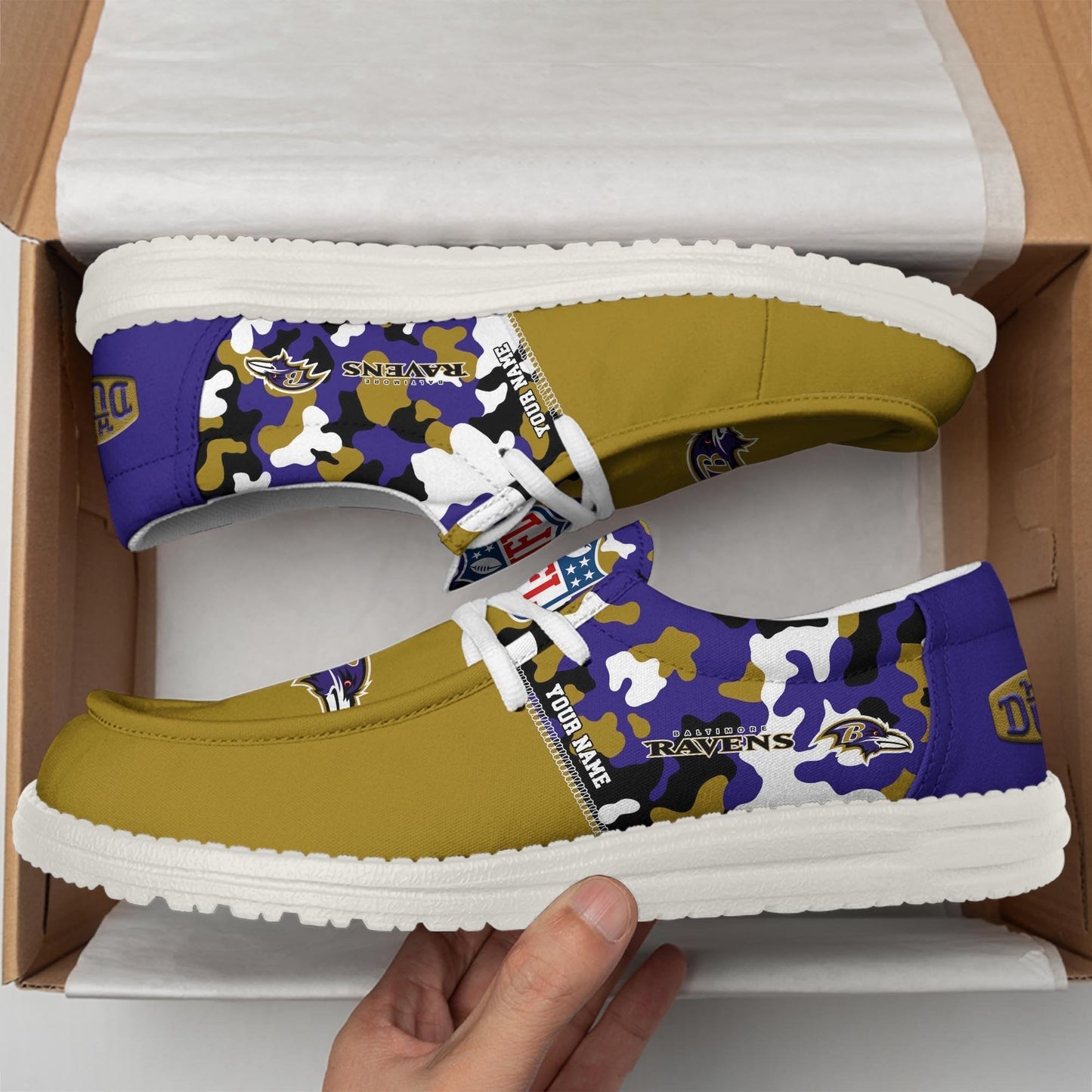 LIMITED EDITION - NEW CUSTOMIZED NFL28 BTR BALTIMORE RAVENS LOAFER SHOES