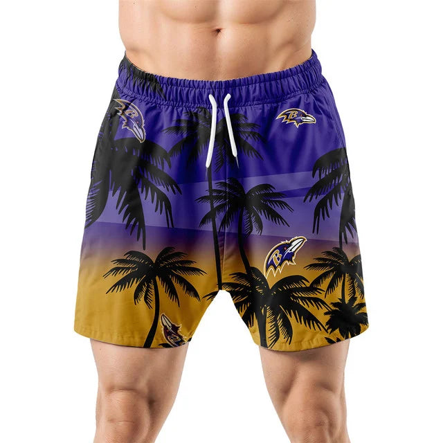 [SPECIAL OFFER] NEW CUSTOMIZED NFL28 BTR BALTIMORE RAVENS UNISEX HAWAIIAN SHIRT & SHORTS SET